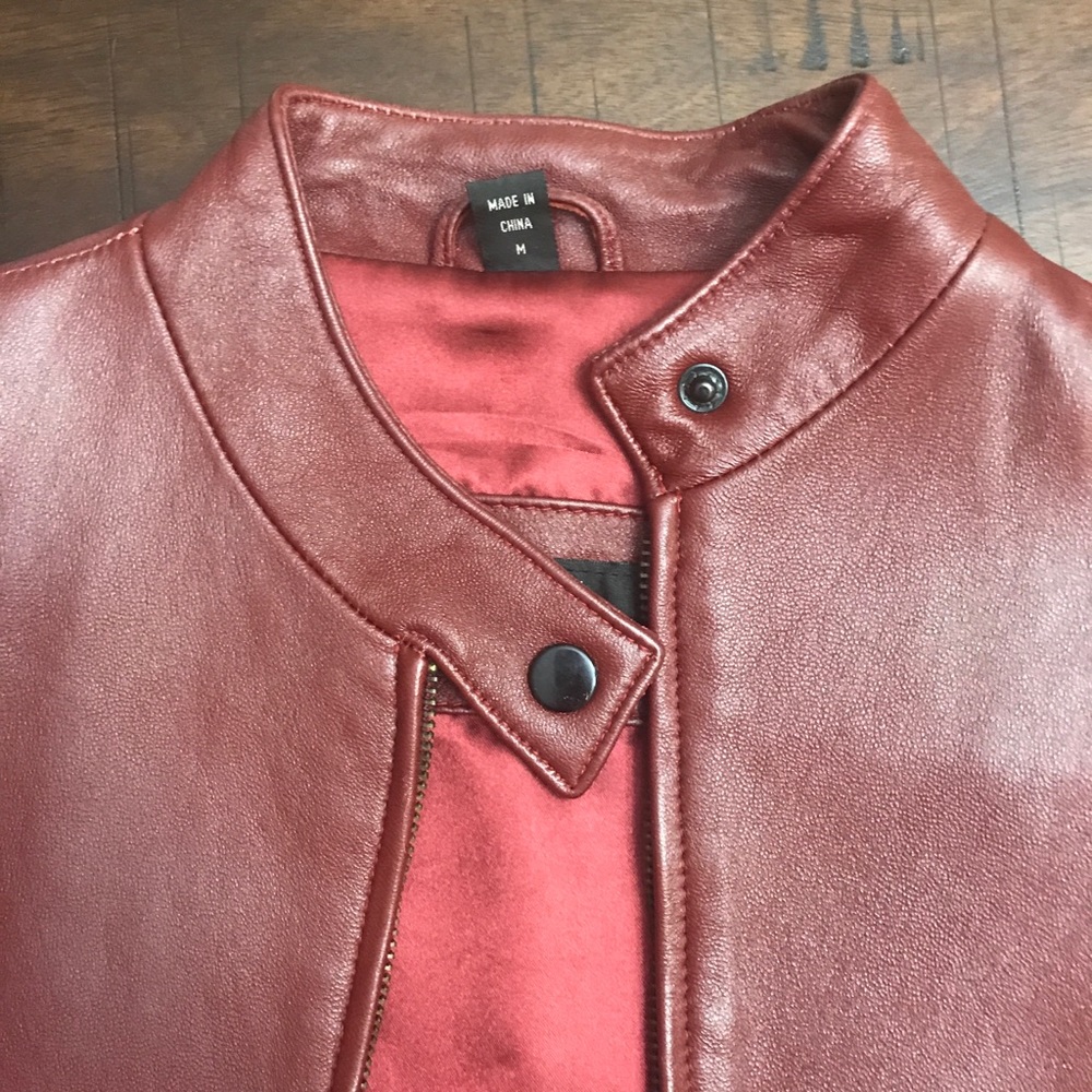 Maroon Leather Jacket. Excellent Condition! - image 2